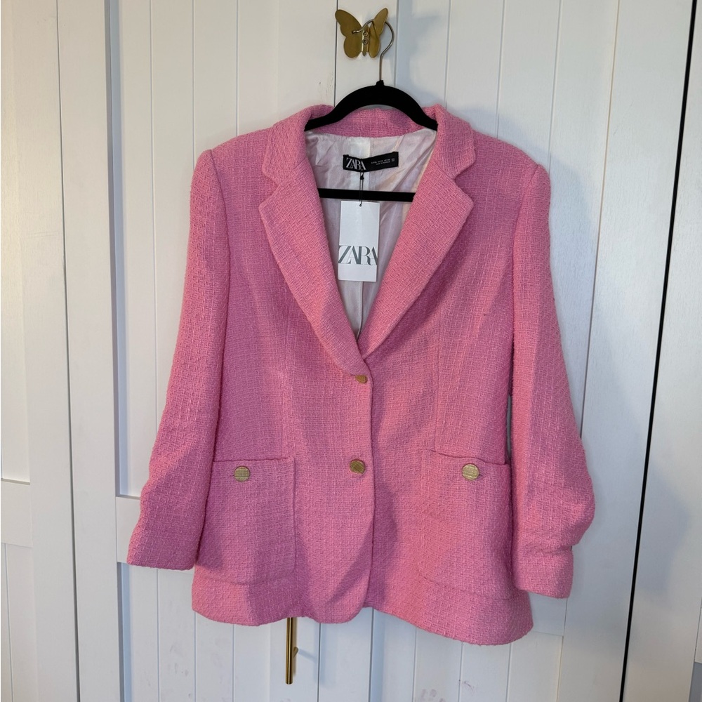 Nwt Zara Women's Pink Blazer Jacket